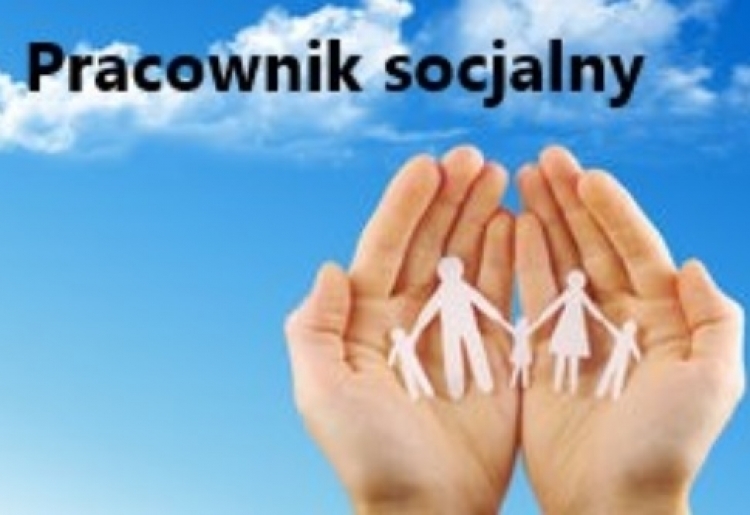 napis pracownik socjalny tło niebo