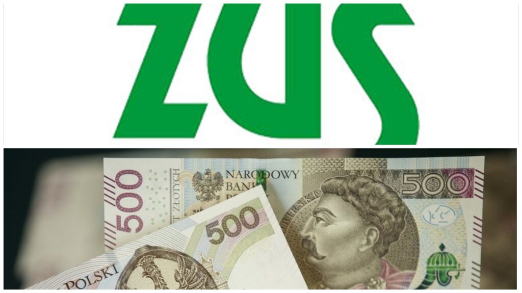 dwa banknoty 500zł i napis zus