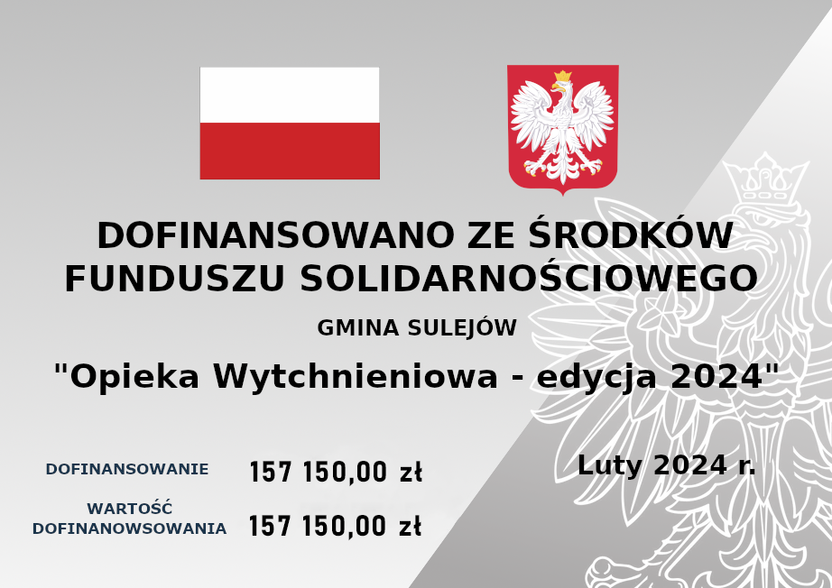 plakat z dofinansowaniem Opieki Wytchnieniowej kwota 1571050,00 zł
