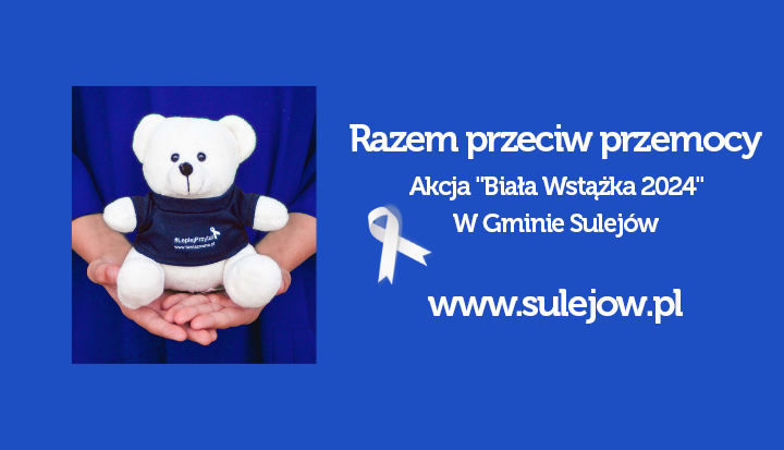 plakat kampanii białej wstążki gmina Sulejów